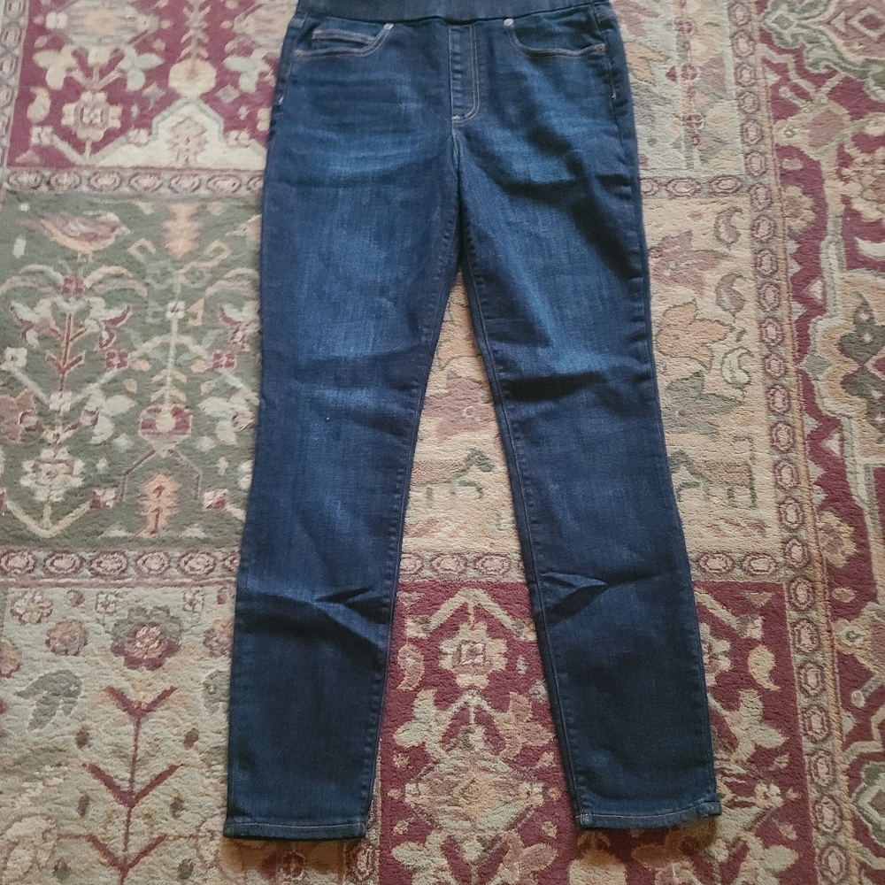 Lands' End Mid Rise Pull-On Skinny Jeggings Stretch Jeans